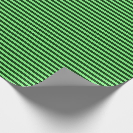 Papier Cadeau Rayures/lignes vert-foncé et vert clair motif (Coin)
