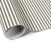 Papier Cadeau Rayures Lourd Brun & Blanc (Coin rond)