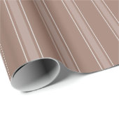 Papier Cadeau Rayures Marron & Marron Clair (Coin rond)