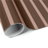 Papier Cadeau Rayures marron stylées modernes  (Coin rond)