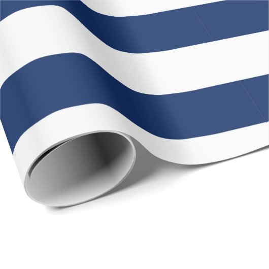 Papier Cadeau Rayures nautiques (Coin rond)