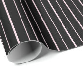 Papier Cadeau Rayures Noir et Blanc (Coin rond)