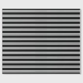 Papier Cadeau Rayures noires (Plat)