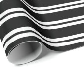 Papier Cadeau Rayures noires (Coin rond)