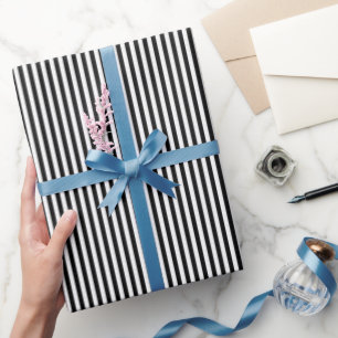 Papier Cadeau Rayures noires et blanches