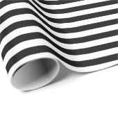 PAPIER CADEAU RAYURES NOIRES ET BLANCHES CLASSIQUES (Coin rond)