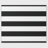 Papier Cadeau Rayures noires et blanches élégantes (Plat)