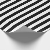 Papier Cadeau Rayures noires et blanches élégantes simples (Coin)