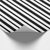 Papier Cadeau Rayures noires et blanches épaisses et minces (Coin)
