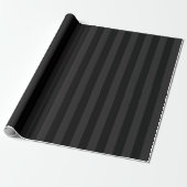 Papier Cadeau Rayures noires et charbon (Déroulé)