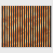 Papier Cadeau Rayures noires et cuivrées (Plat)