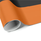 Papier Cadeau Rayures noires et orange (Coin rond)