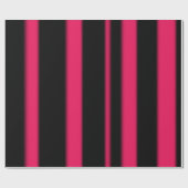 Papier Cadeau Rayures noires et roses (Plat)