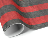Papier Cadeau Rayures noires et rouges (Coin rond)
