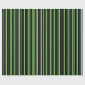 Papier Cadeau Rayures noires et vert Bud (Plat)