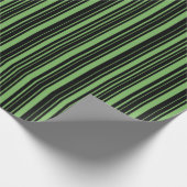 Papier Cadeau Rayures noires et vert Bud (Coin)
