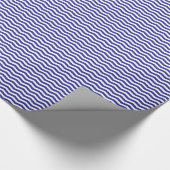 Papier Cadeau Rayures onduleuses de bleu marine et blanches (Coin)