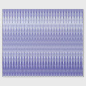 Papier Cadeau Rayures onduleuses de bleu marine et blanches (Plat)
