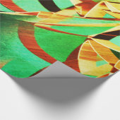 Papier Cadeau rayures orange Brown sur arrière - plan vert rusti (Coin)