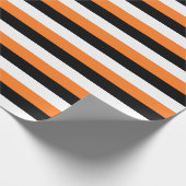 Papier Cadeau Rayures oranges, noires, blanches (Coin)