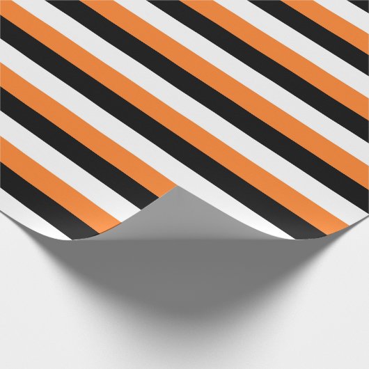 Papier Cadeau Rayures oranges, noires, blanches (Coin)