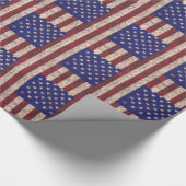 Papier Cadeau Rayures orientées et étoiles de drapeau grunge des (Coin)