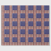 Papier Cadeau Rayures orientées et étoiles de drapeau grunge des (Plat)