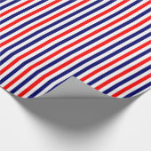 Papier Cadeau Rayures rayées bleues blanches rouges de papier (Coin)