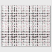 Papier Cadeau Rayures Rose Blanc Noir (Plat)