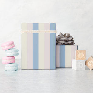 Papier Cadeau Rayures rose / bleu / jaune