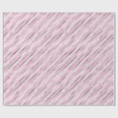 Papier Cadeau Rayures rose clair et argent (Plat)