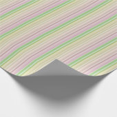 Papier Cadeau Rayures Rose Jaune Vert Violet (Coin)
