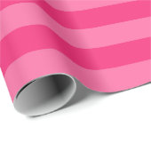 Papier Cadeau Rayures rose pâle et rose chaud (Coin rond)