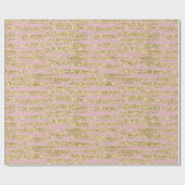 Papier Cadeau Rayures roses de parties scintillantes de Faux (Plat)