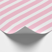 Papier Cadeau Rayures roses et blanches molles verticales (Coin)