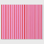 Papier Cadeau Rayures roses et rouges (Plat)
