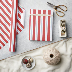 Papier Cadeau Rayures Rouge Blanc Bleu Noël