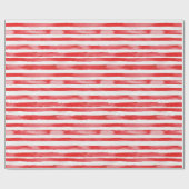 Papier Cadeau Rayures Rouge Blanc Noël (Plat)