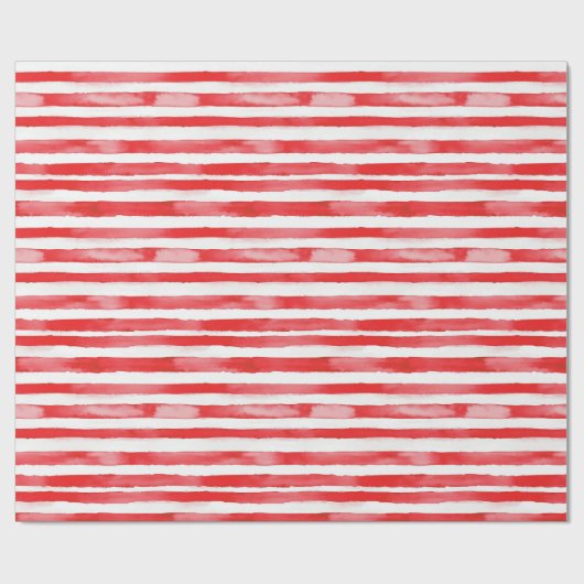 Papier Cadeau Rayures Rouge Blanc Noël (Plat)