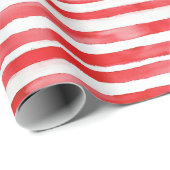 Papier Cadeau Rayures Rouge Blanc Noël (Coin rond)
