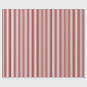 Papier Cadeau Rayures Rouge Foncé & Blanc (Plat)