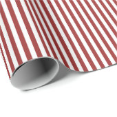 Papier Cadeau Rayures Rouge Foncé & Blanc (Coin rond)