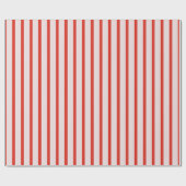 Papier Cadeau Rayures Rouge Rétro (Plat)