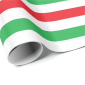 Papier Cadeau Rayures rouges, blanches et vertes (Coin rond)