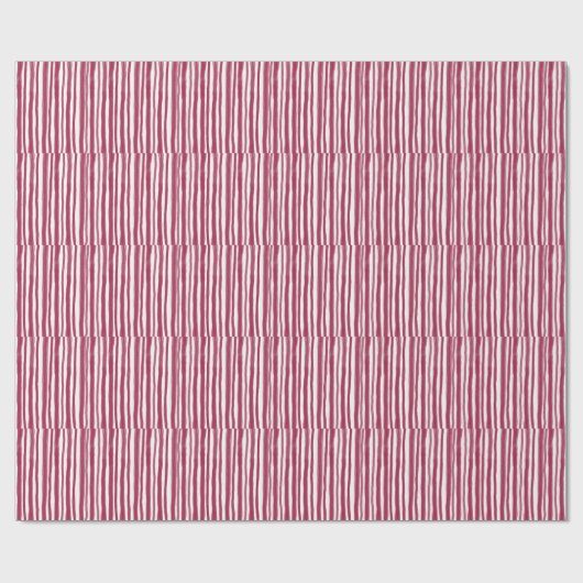 Papier Cadeau Rayures rouges Bordeaux (Plat)