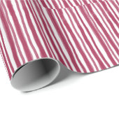 Papier Cadeau Rayures rouges Bordeaux (Coin rond)