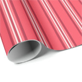 Papier Cadeau Rayures Rouges Classiques Intemporelles (Coin rond)