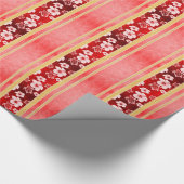 Papier Cadeau Rayures rouges de Honu de ketmie (Coin)