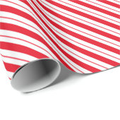 Papier Cadeau Rayures Rouges et Blanches (Coin rond)