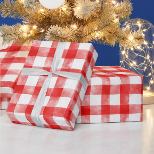 Papier Cadeau Rayures Rouges et Blanches Anniversaire